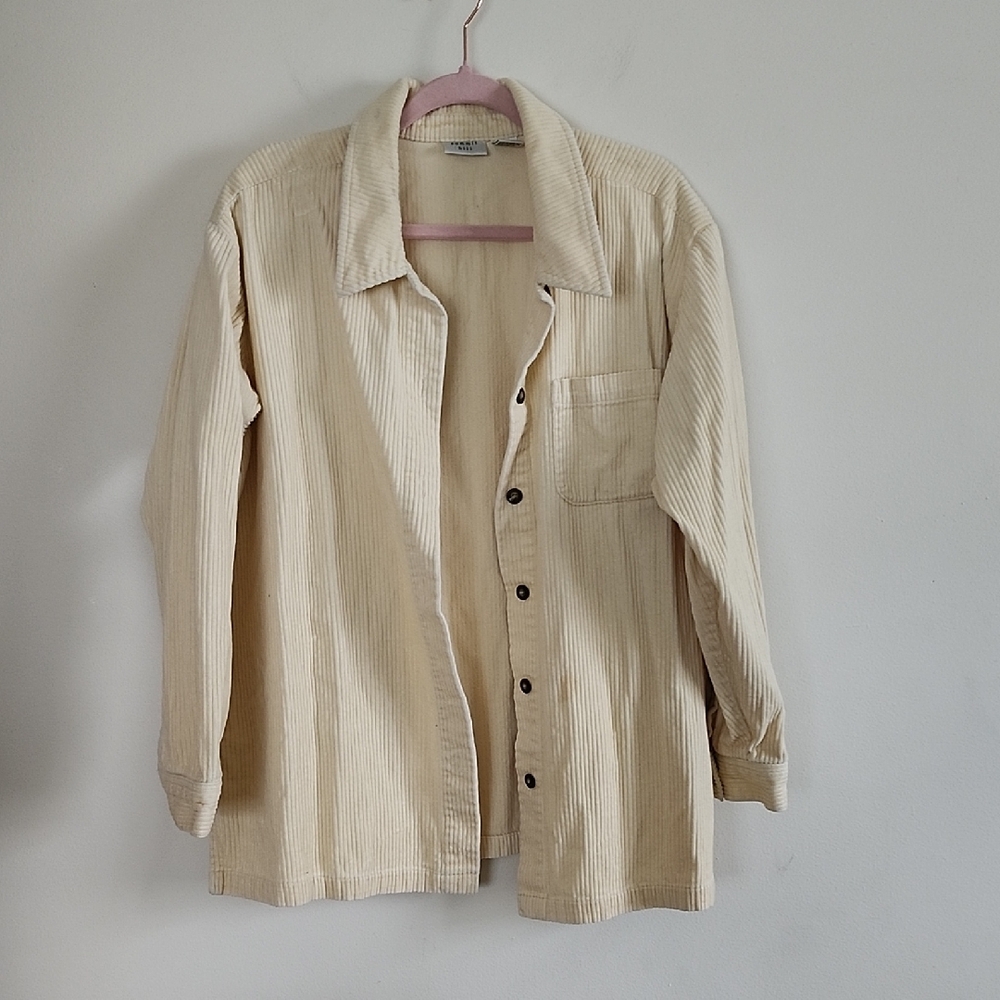 Summit Hill Yellow Shacket Women's Corduroy Jacket Cotton Size Large